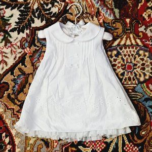 *NEW* 2 Piece White Eyelet Cotton Dress 6-9 Months